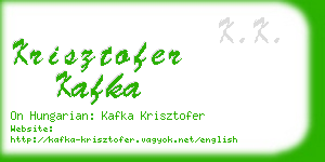 krisztofer kafka business card